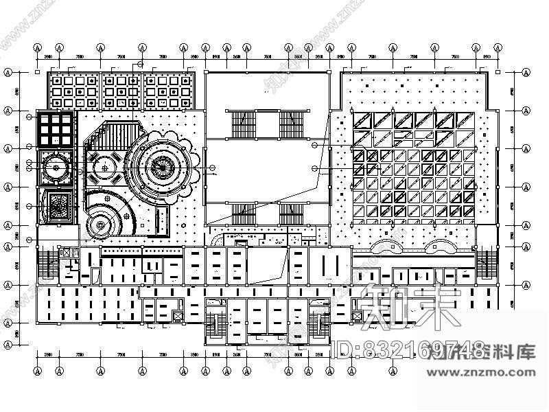 图块/节点大学餐厅平面图cad施工图下载【ID:832169748】