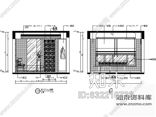 图块/节点样板间主人房立面图cad施工图下载【ID:832210733】