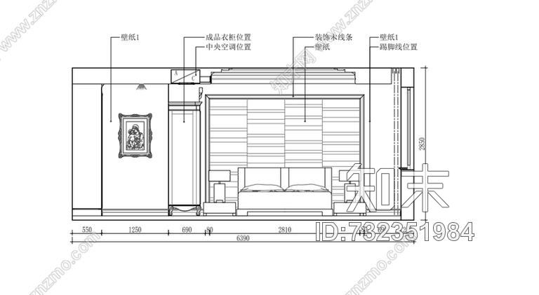 南京天正滨江五房户型cad施工图下载【ID:732351984】