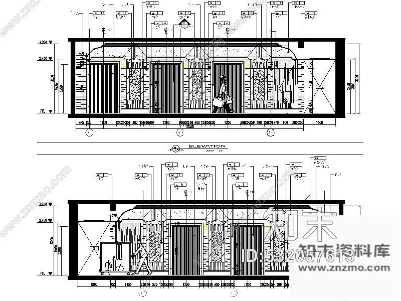 施工图酒店客房走廊及电梯厅施工图施工图下载【ID:532057613】