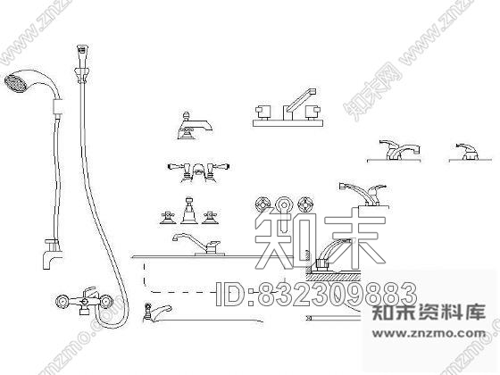 图块/节点厨卫空间图块集cad施工图下载【ID:832309883】