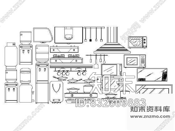 图块/节点厨卫空间图块集cad施工图下载【ID:832309883】