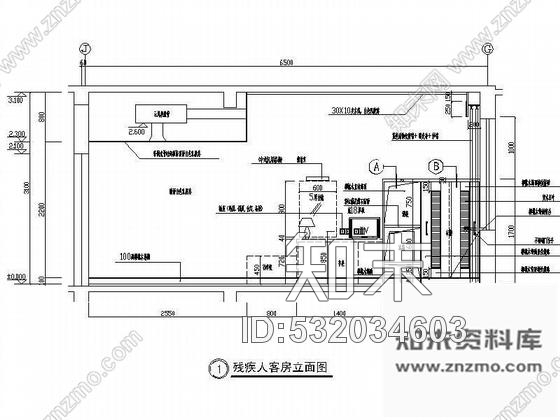 酒店残疾人客房装修图cad施工图下载【ID:532034603】