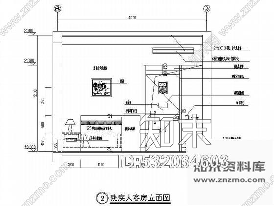 酒店残疾人客房装修图cad施工图下载【ID:532034603】