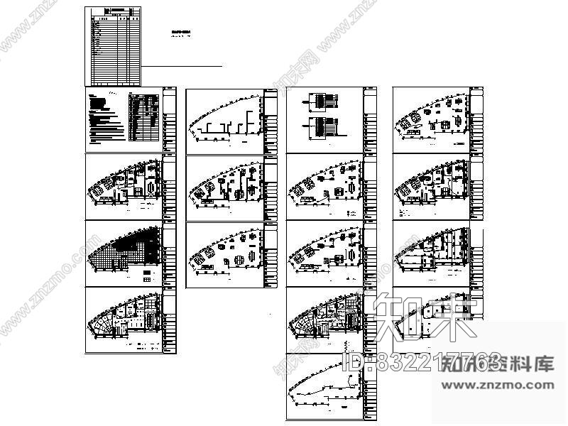 湖北某大厦办公室装修平面图cad施工图下载【ID:832217763】