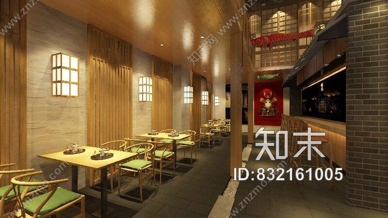 2017日式料理们头室内装修cad施工图纸及效果图(含水电)施工图下载【ID:832161005】