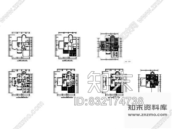 图块/节点两层别墅平面图设计cad施工图下载【ID:832174738】