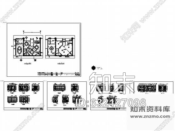 施工图大连酒店餐厅包间装修设计图cad施工图下载【ID:632127098】