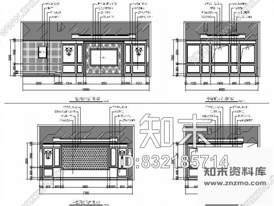图块/节点欧式油画喷绘装饰会所中包厢立面图cad施工图下载【ID:832185714】