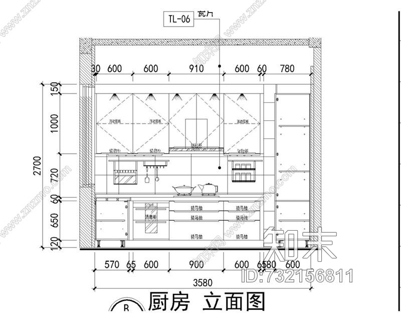 碧桂园址山BJ260(3S)右户别墅样板房cad施工图下载【ID:732156811】