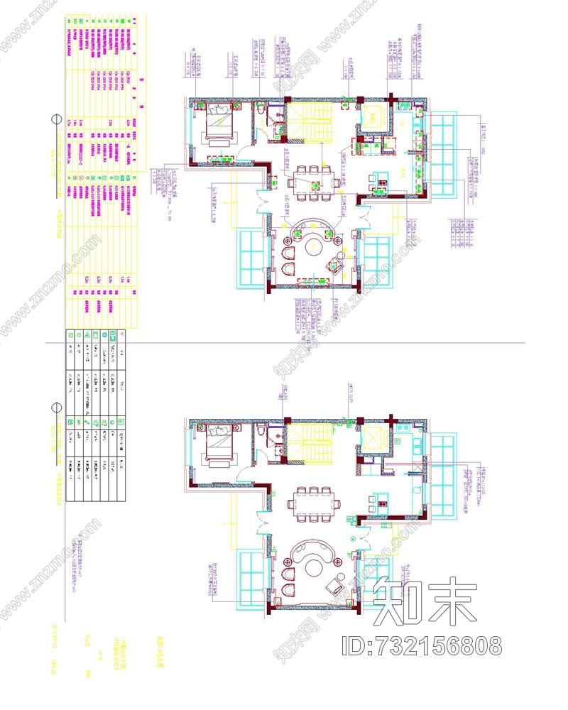 上海绿地海珀风华T型别墅样板间cad施工图下载【ID:732156808】