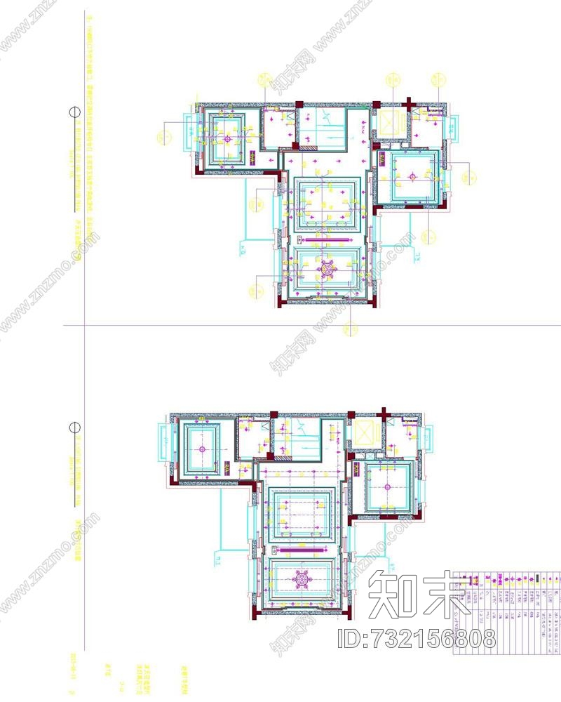 上海绿地海珀风华T型别墅样板间cad施工图下载【ID:732156808】