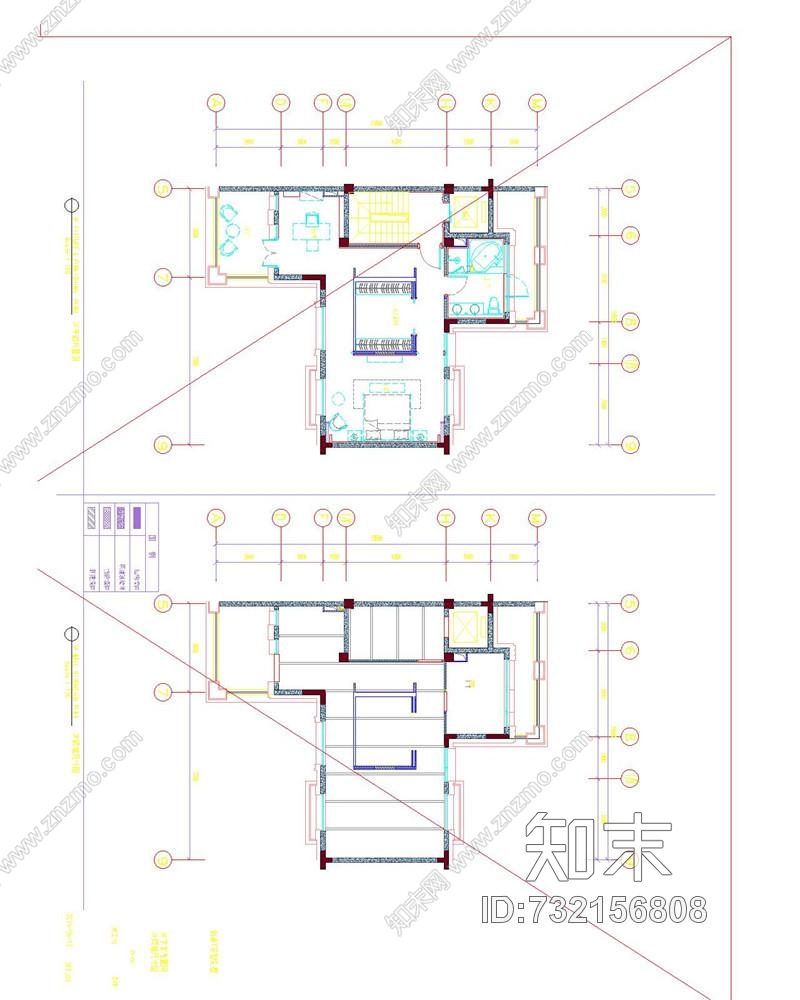 上海绿地海珀风华T型别墅样板间cad施工图下载【ID:732156808】