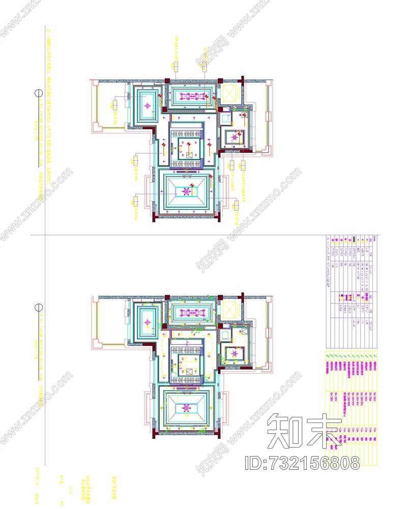 上海绿地海珀风华T型别墅样板间cad施工图下载【ID:732156808】