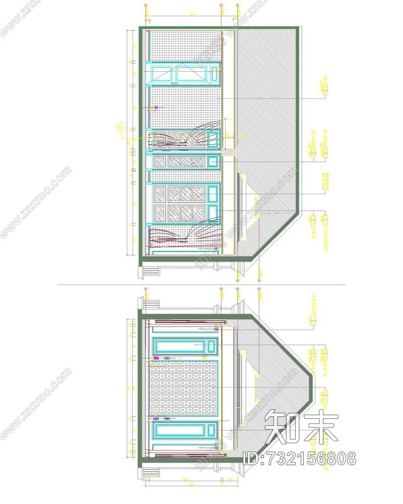 上海绿地海珀风华T型别墅样板间cad施工图下载【ID:732156808】