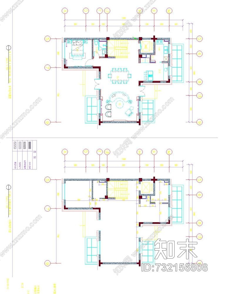 上海绿地海珀风华T型别墅样板间cad施工图下载【ID:732156808】