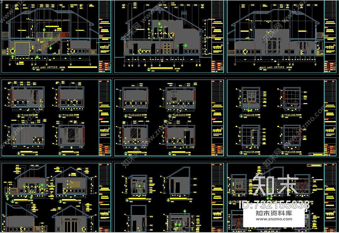 李益中-安徽芜湖凰城玫瑰-J别墅cad施工图施工图下载【ID:732155838】