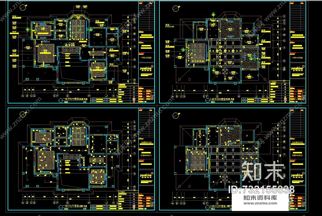 李益中-安徽芜湖凰城玫瑰-J别墅cad施工图施工图下载【ID:732155838】