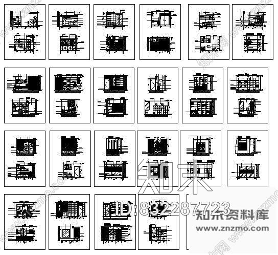 图块/节点书房空间立面cad施工图下载【ID:832287723】