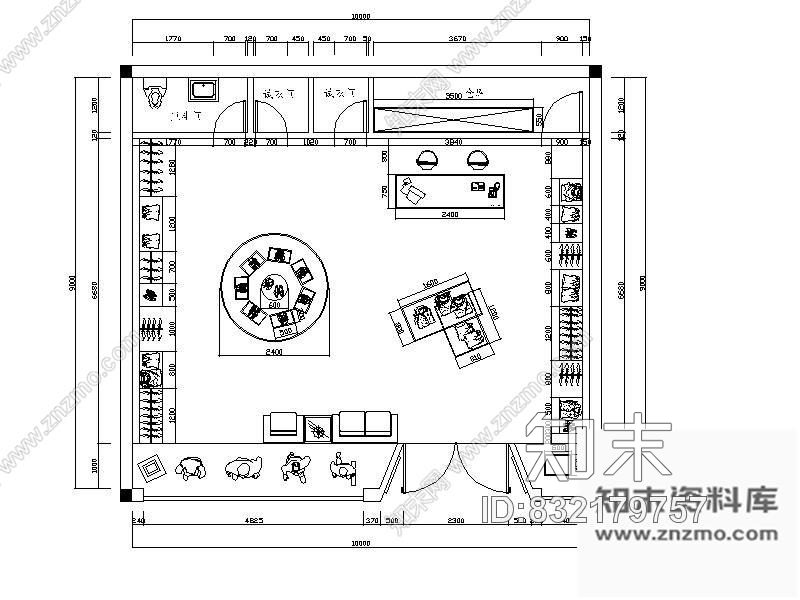 图块/节点某品牌专卖店平面布置图cad施工图下载【ID:832179757】