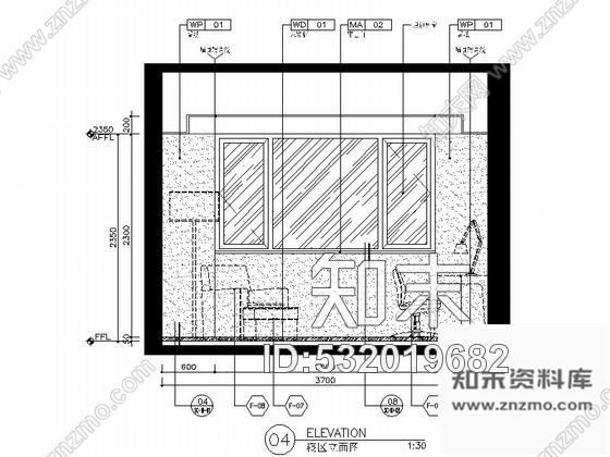 施工图绵阳5星酒店温馨标准双人间客房室内设计CAD施工图施工图下载【ID:532019682】