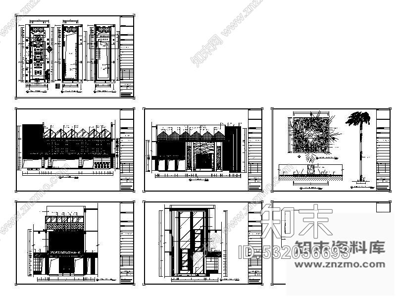 施工图某国际酒店客房楼公共空间室内装修图cad施工图下载【ID:532056693】