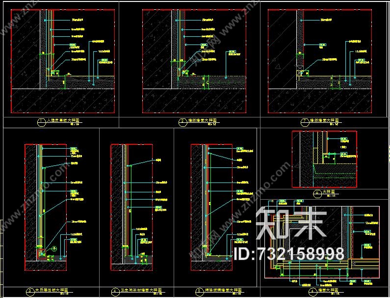 SCDA&amp;如恩华润公寓样板间A户型效果图&amp;施工图&amp;物料表224Mcad施工图下载【ID:732158998】