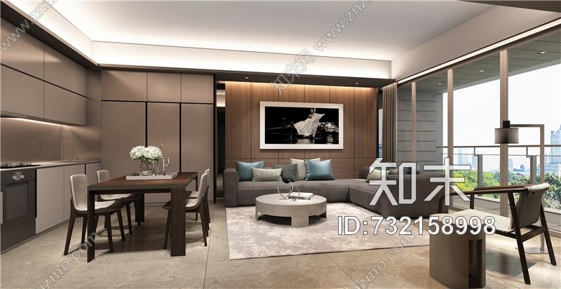 SCDA&amp;如恩华润公寓样板间A户型效果图&amp;施工图&amp;物料表224Mcad施工图下载【ID:732158998】