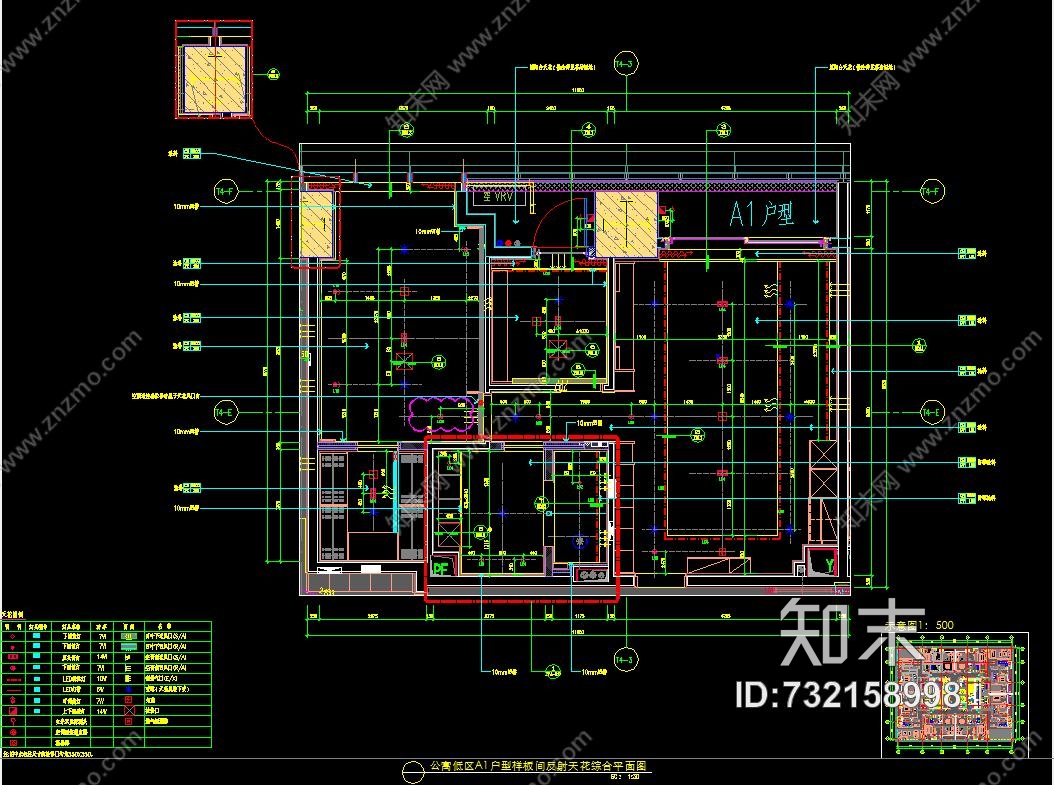 SCDA&amp;如恩华润公寓样板间A户型效果图&amp;施工图&amp;物料表224Mcad施工图下载【ID:732158998】