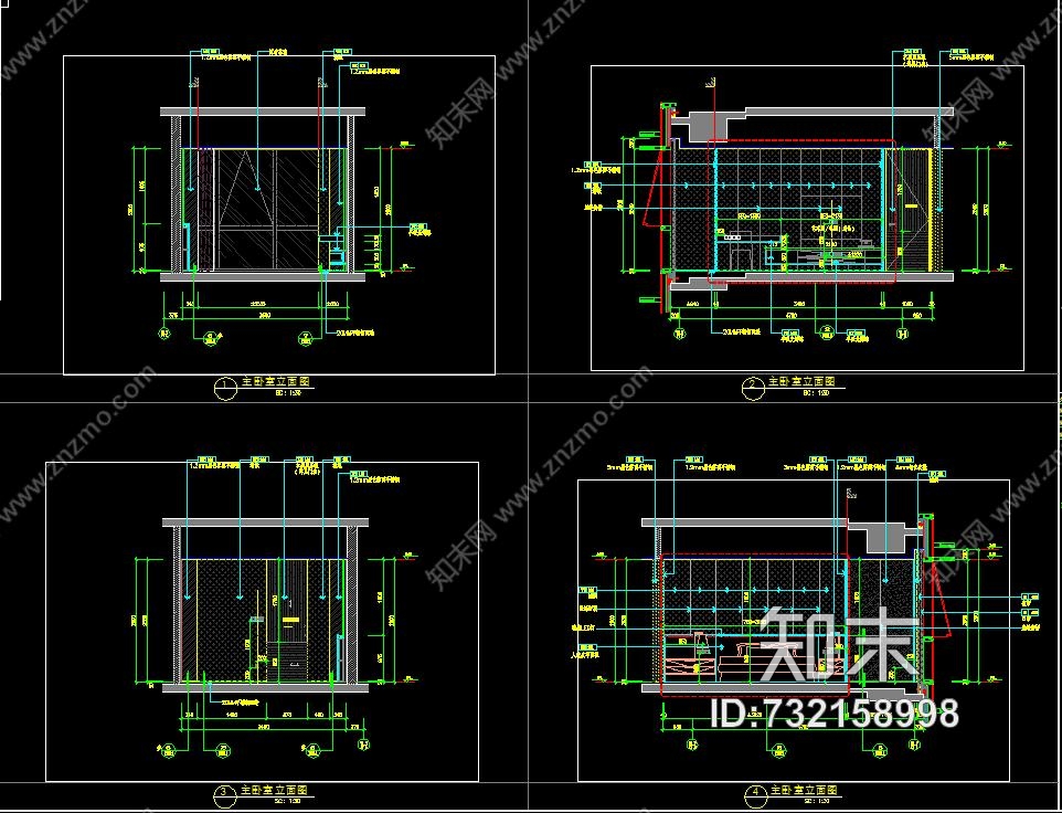 SCDA&amp;如恩华润公寓样板间A户型效果图&amp;施工图&amp;物料表224Mcad施工图下载【ID:732158998】