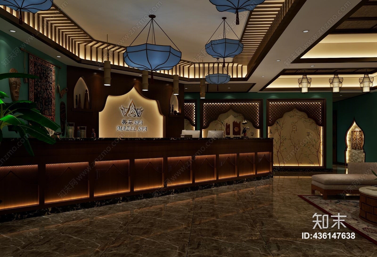 东南亚泰式按摩大厅3d模型下载【id:436147638】