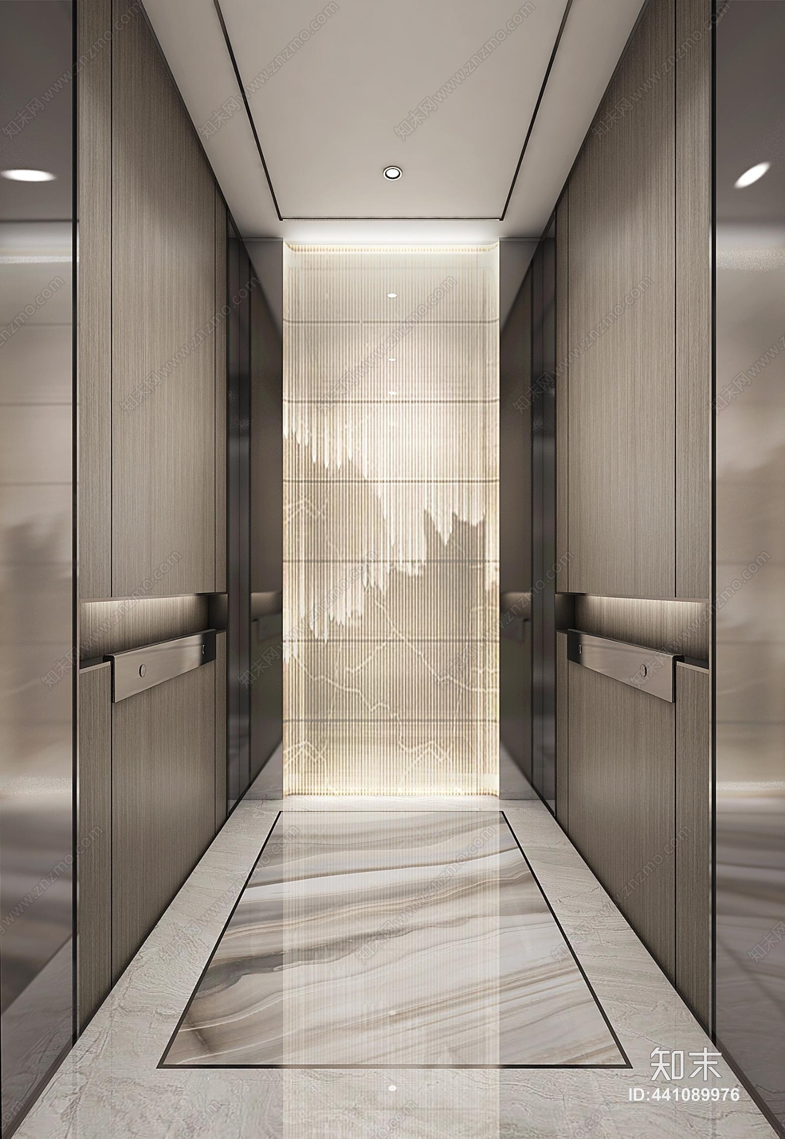 原创新中式电梯厅 电梯轿厢 新中式玄关背景3d模型下载【id:441089976