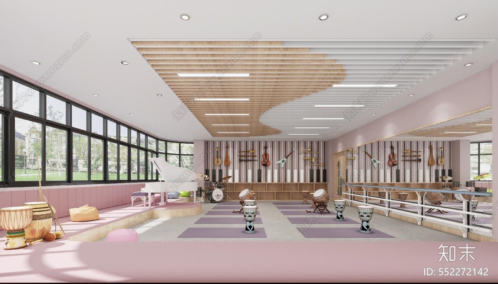 户外 学校 幼儿园 现代风格音乐室3d模型下载【id:552272142】  vrid