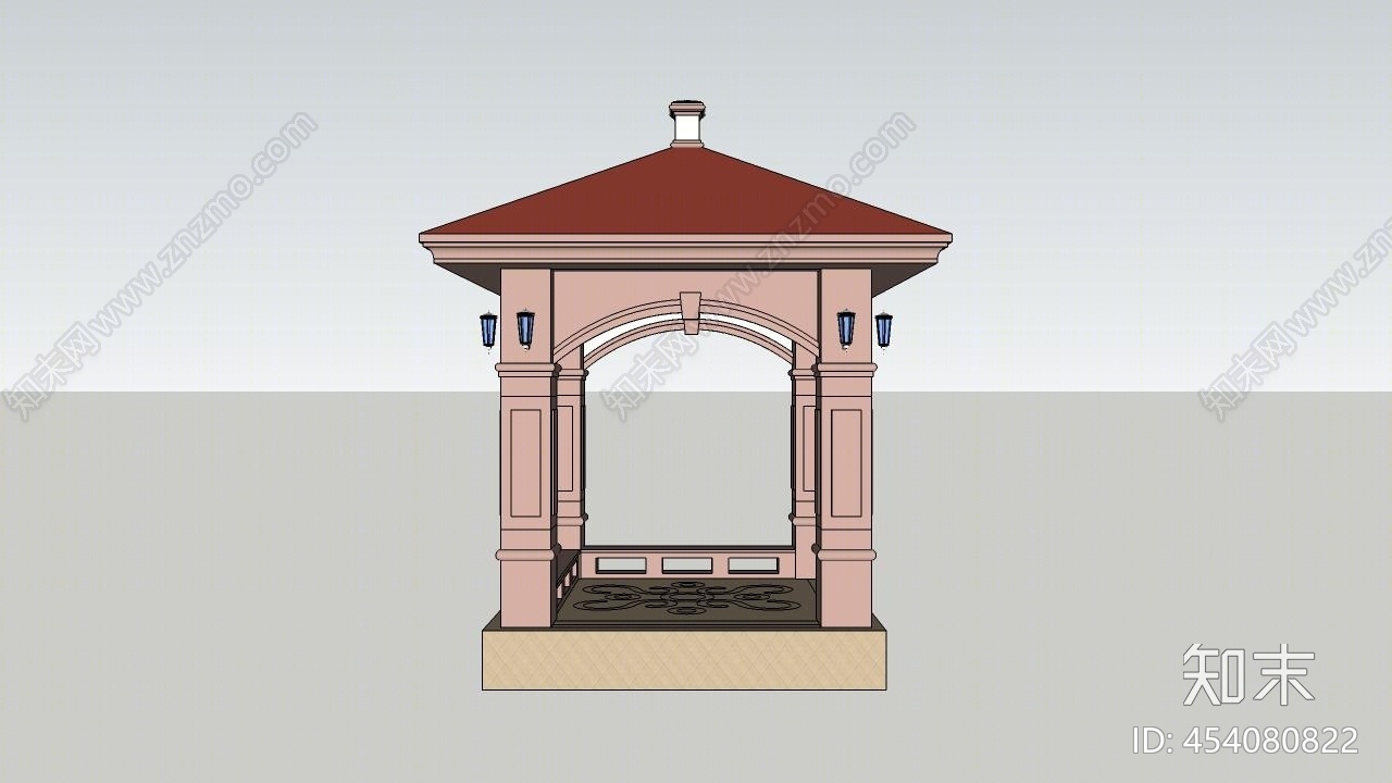 原创欧式风格亭子su模型下载【id:454080822】