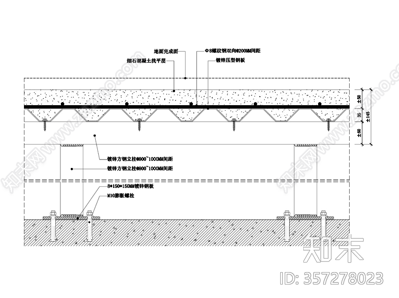 现代钢架地台节点图施工图下载【id:357278023】