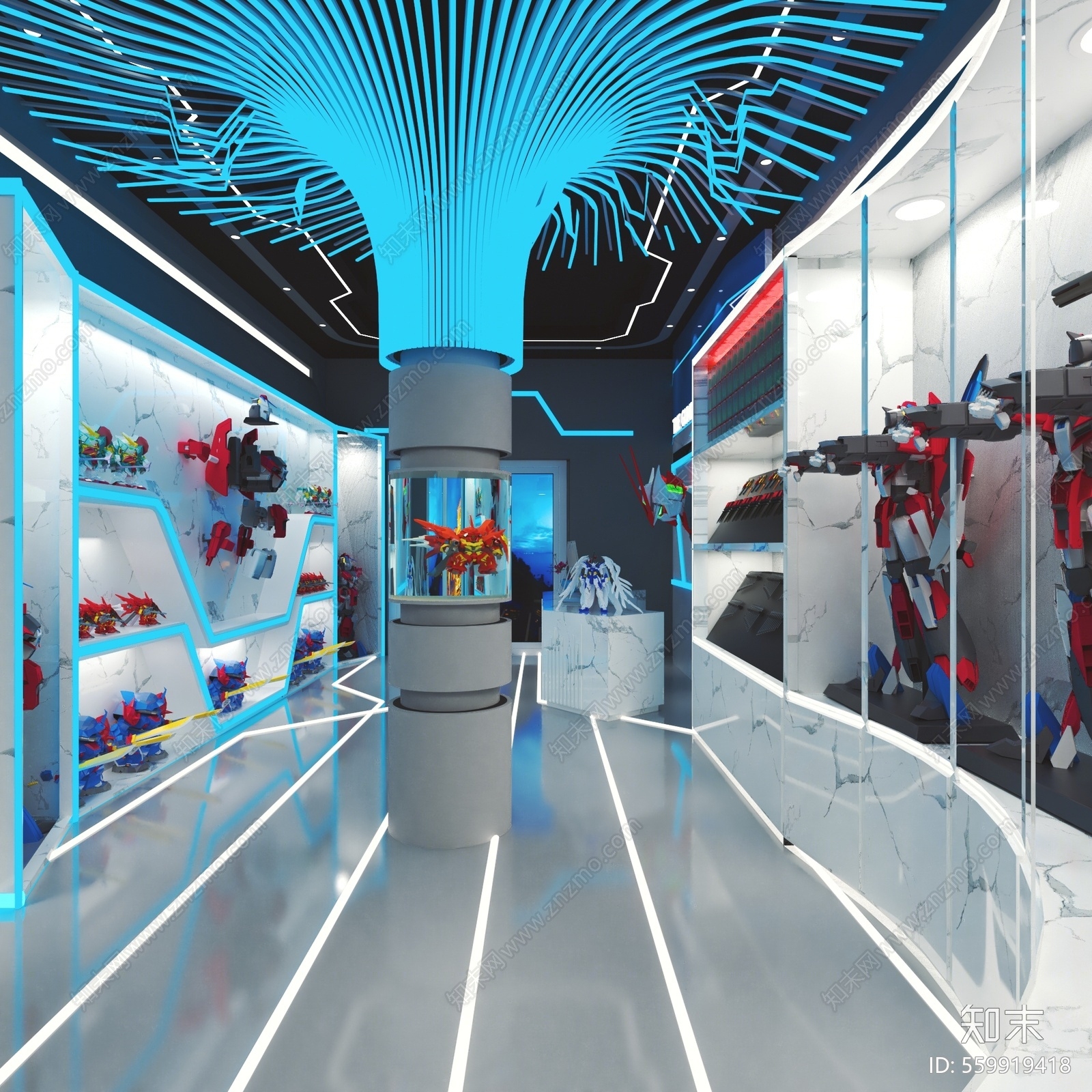 工业风高达展厅3d模型下载