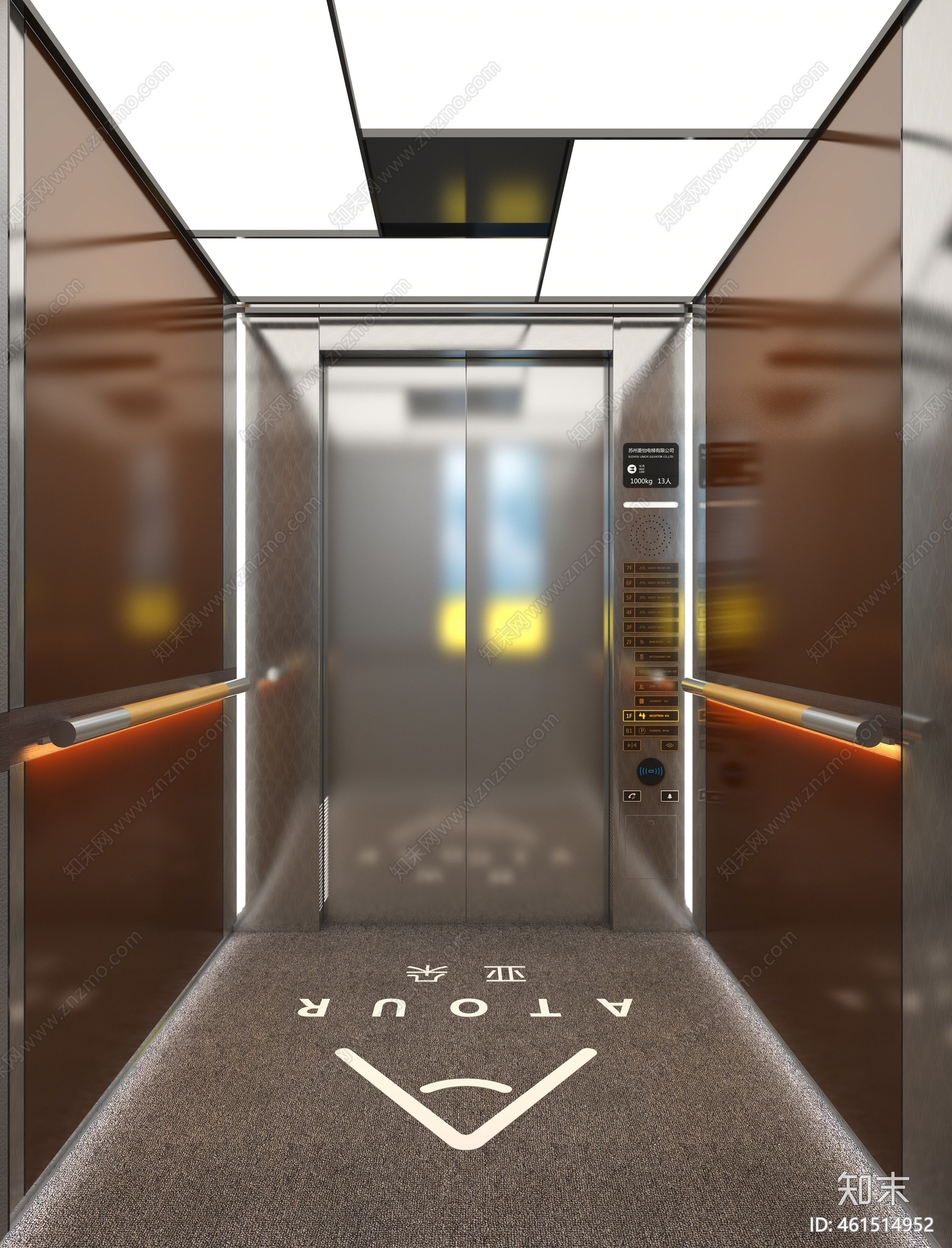 现代电梯3d模型下载【id:461514952】