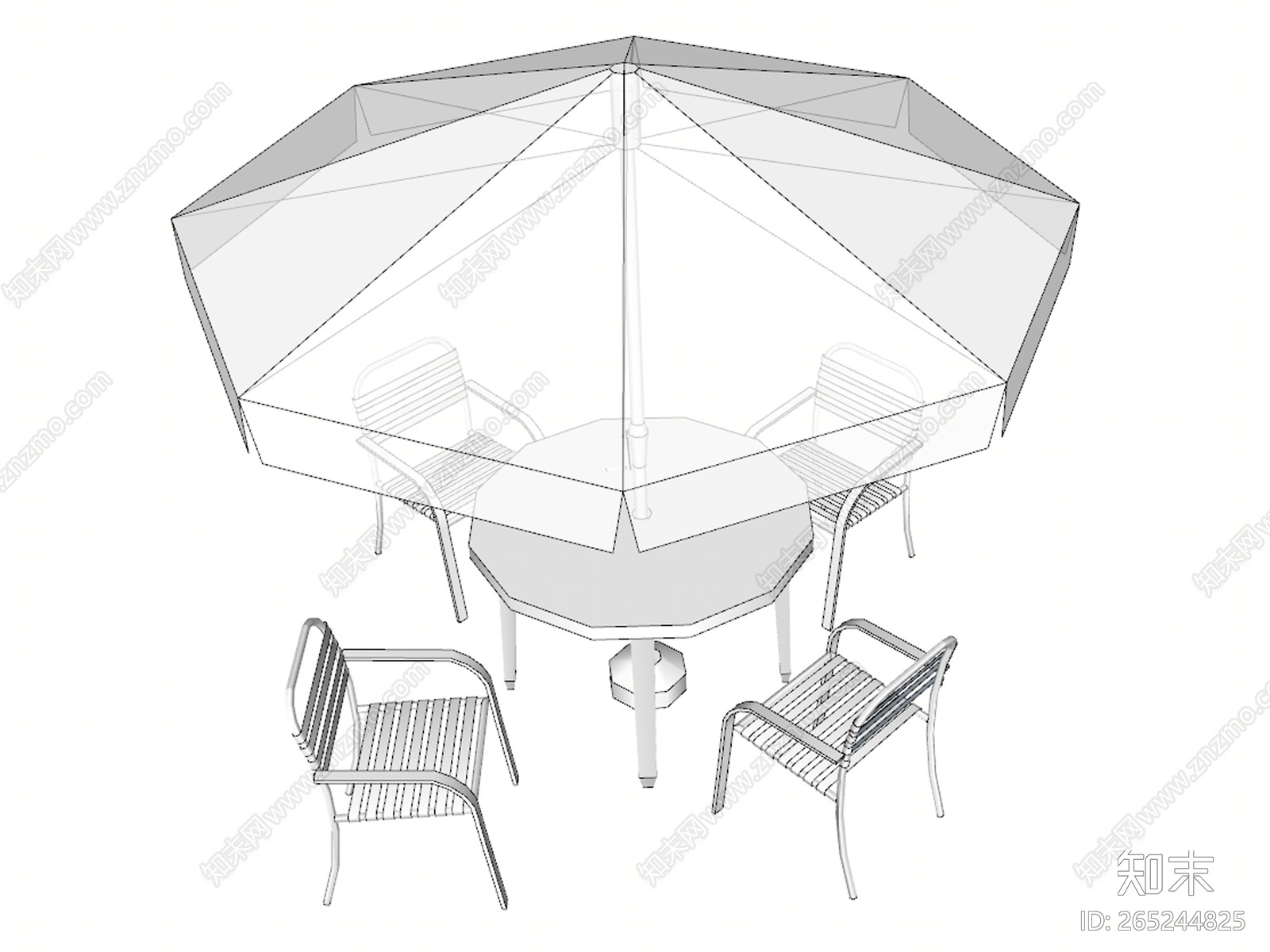 现代风格遮阳伞su模型下载【id:265244825】