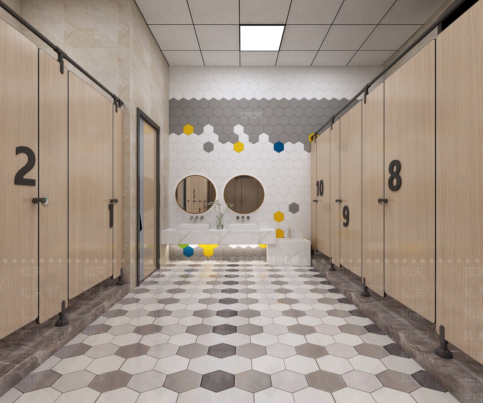 现代儿童公共卫生间3d模型下载【id:166138193】