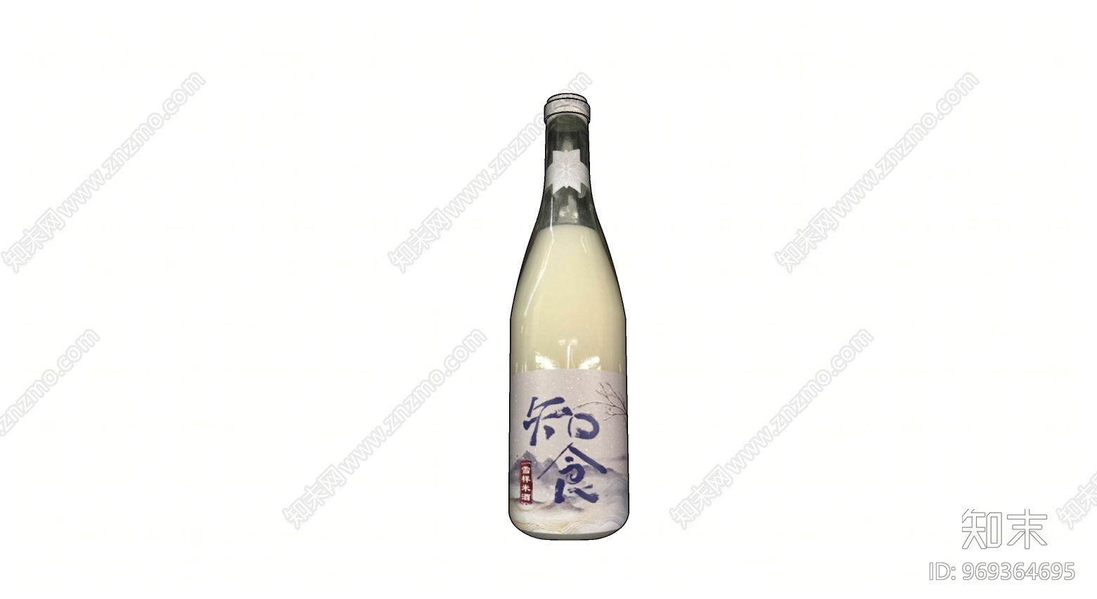 日式风格酒瓶su模型下载