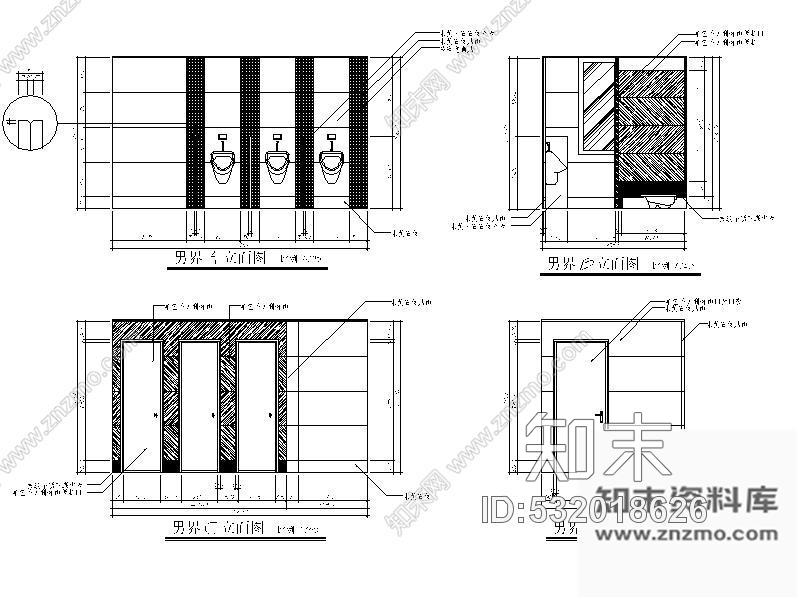 施工图某酒店公共卫生间装修图施工图下载【ID:532018626】