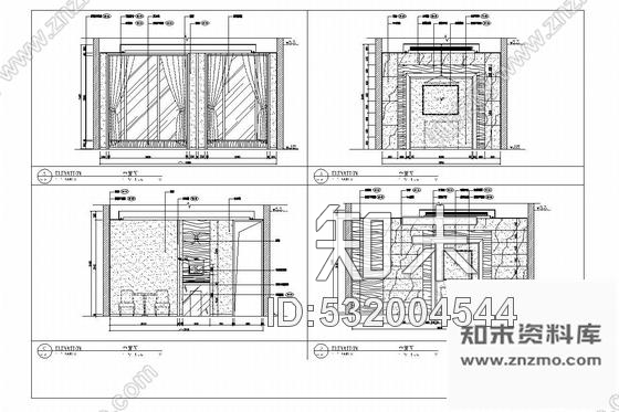 施工图深圳大型酒店内茶艺馆室内施工图含实景图cad施工图下载【ID:532004544】