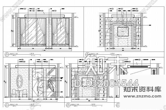施工图深圳大型酒店内茶艺馆室内施工图含实景图cad施工图下载【ID:532004544】