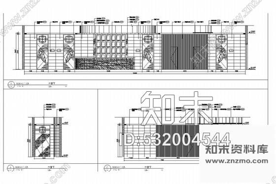 施工图深圳大型酒店内茶艺馆室内施工图含实景图cad施工图下载【ID:532004544】