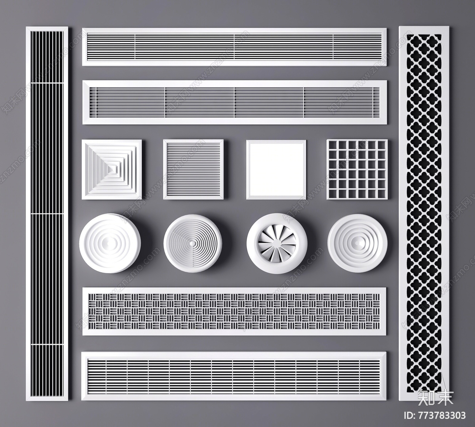 现代空调出风口3d模型下载