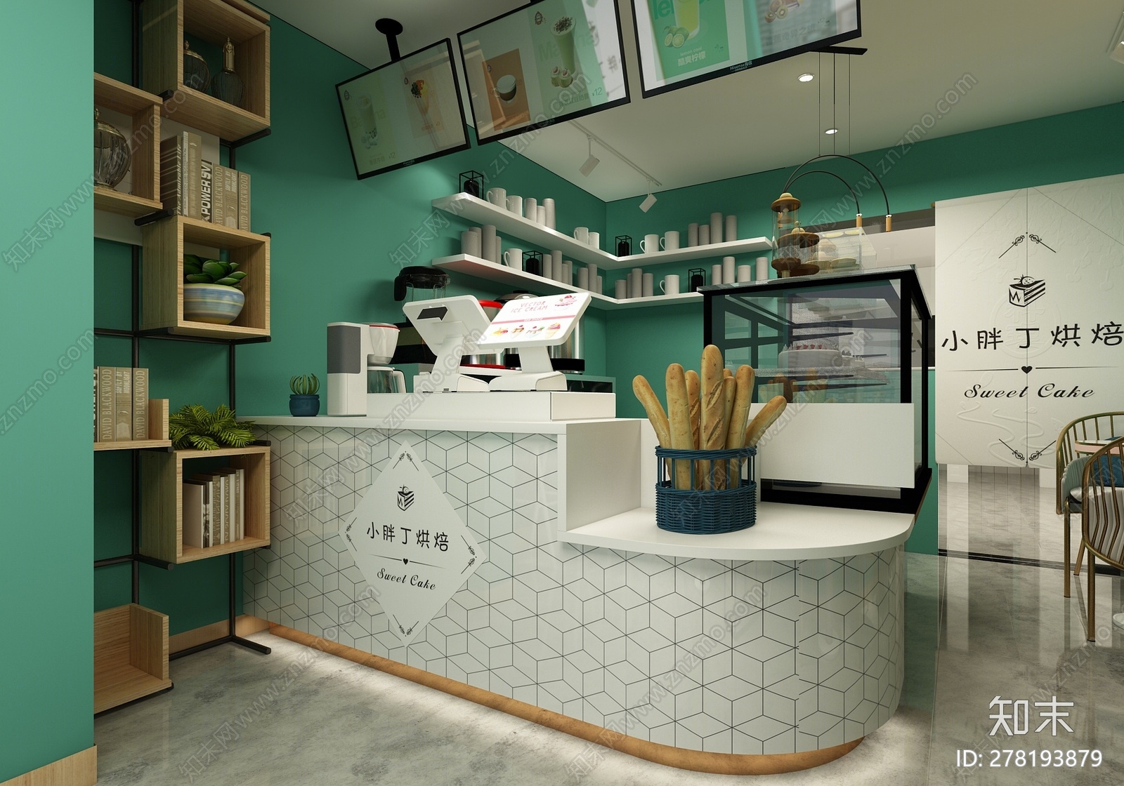 现代奶茶店3d模型下载【id:278193879】_知末3d模型网