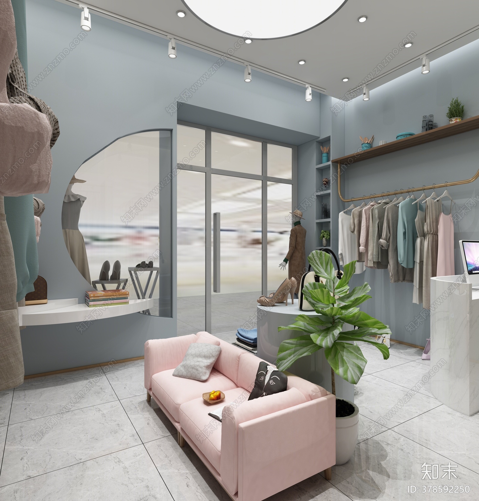 北欧服装店3d模型下载【id:378592250】