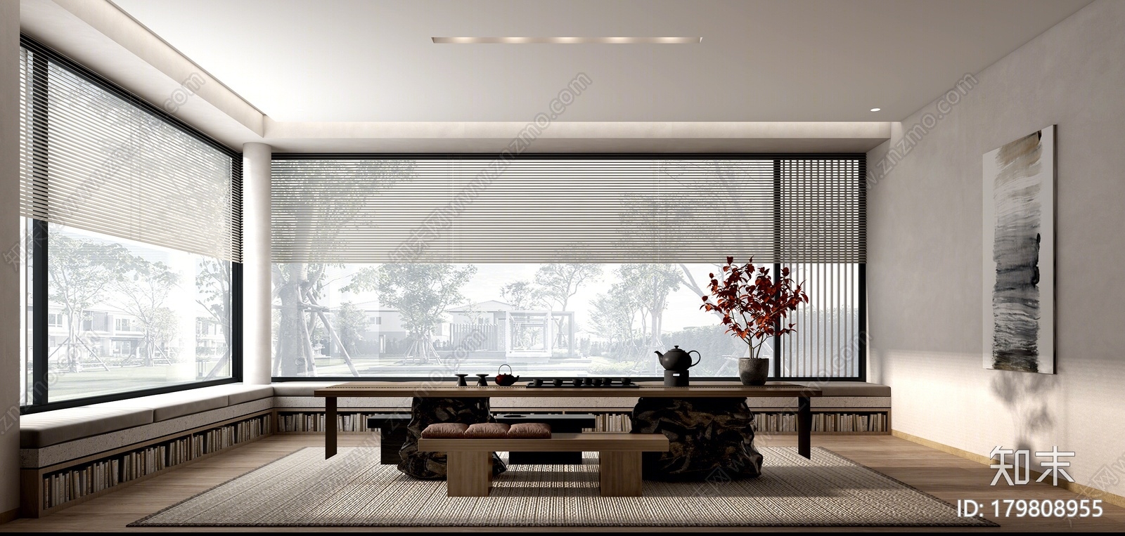 侘寂茶室3d模型下载【id:179808955】