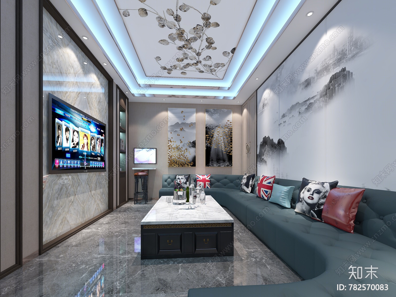 新中式ktv3d模型下载【id:782570083】