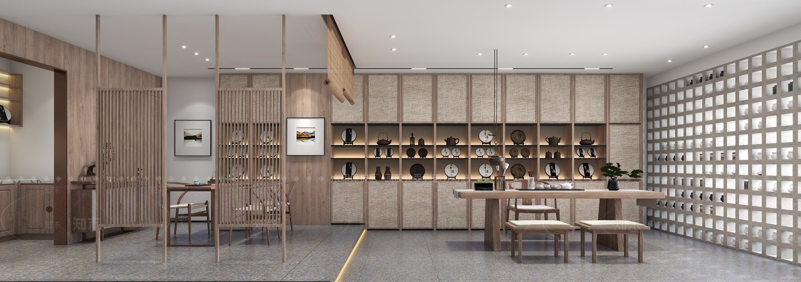 新中式茶叶店3d模型下载【id:383088442】